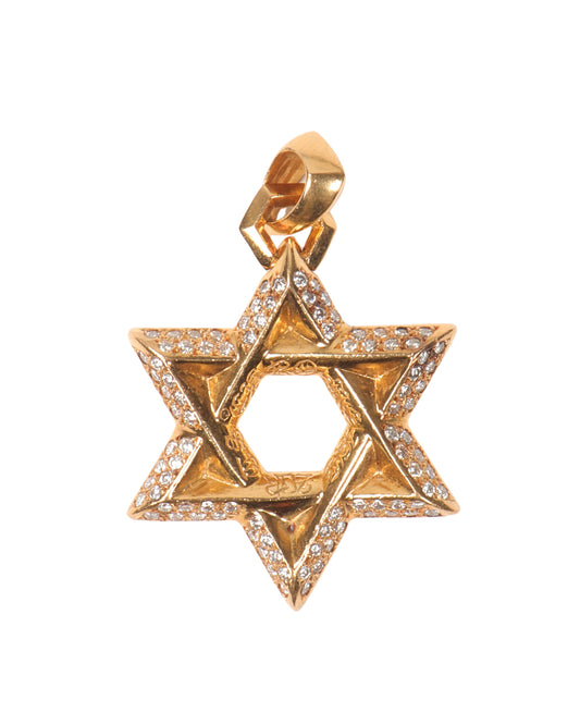 22k Gold & Diamond Star of David Pendant