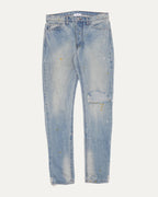 Distressed Button Hem Jeans