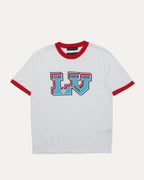 Intarsia Graphic Ringer Knit T-Shirt