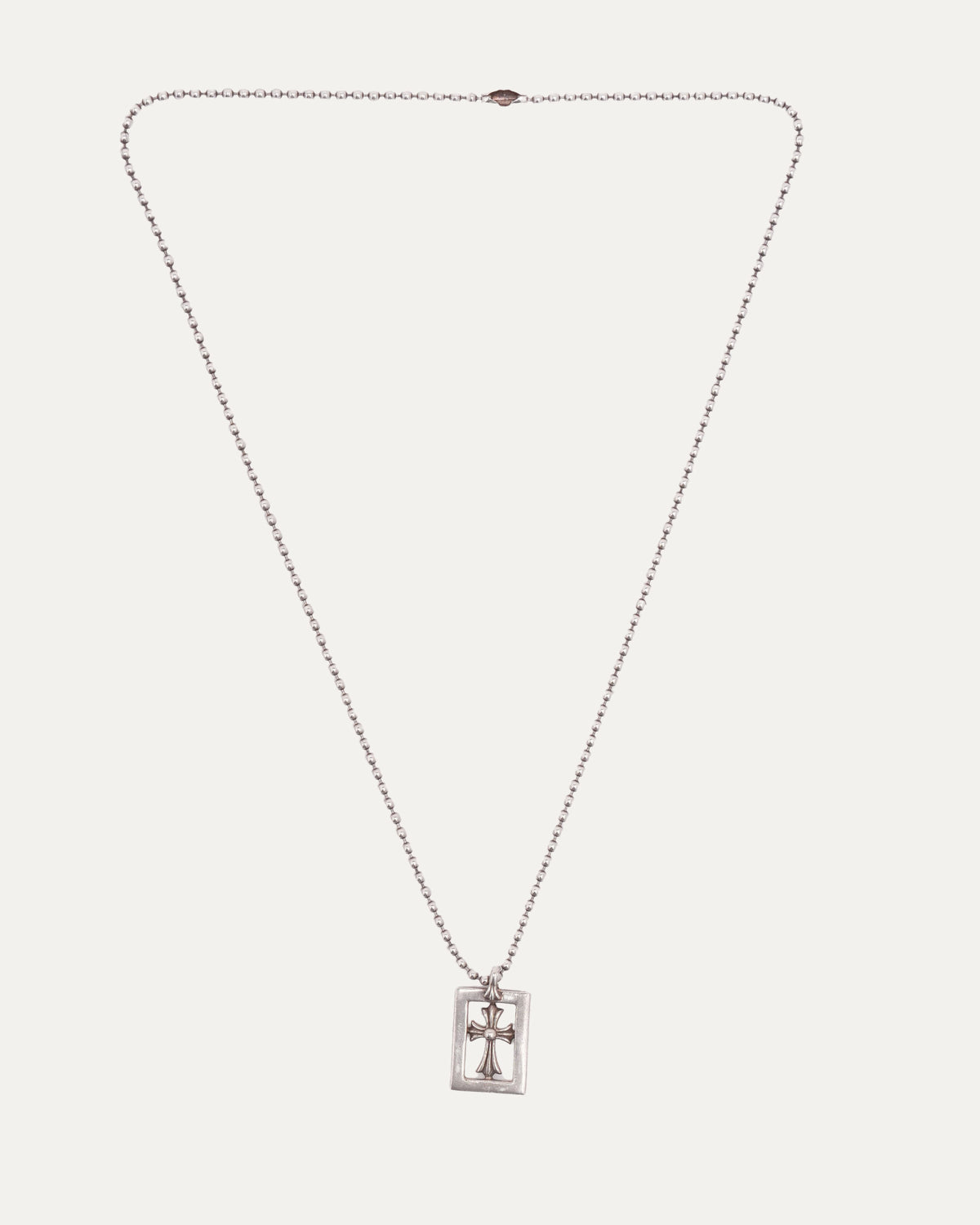 Framed Cross Pendant on Ball Chain