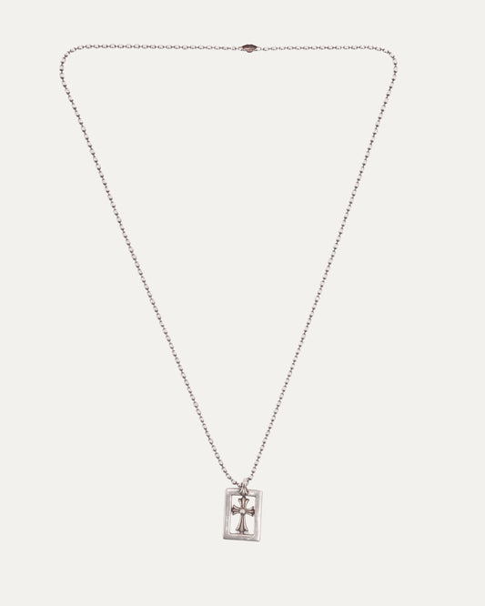 Framed Cross Pendant on Ball Chain