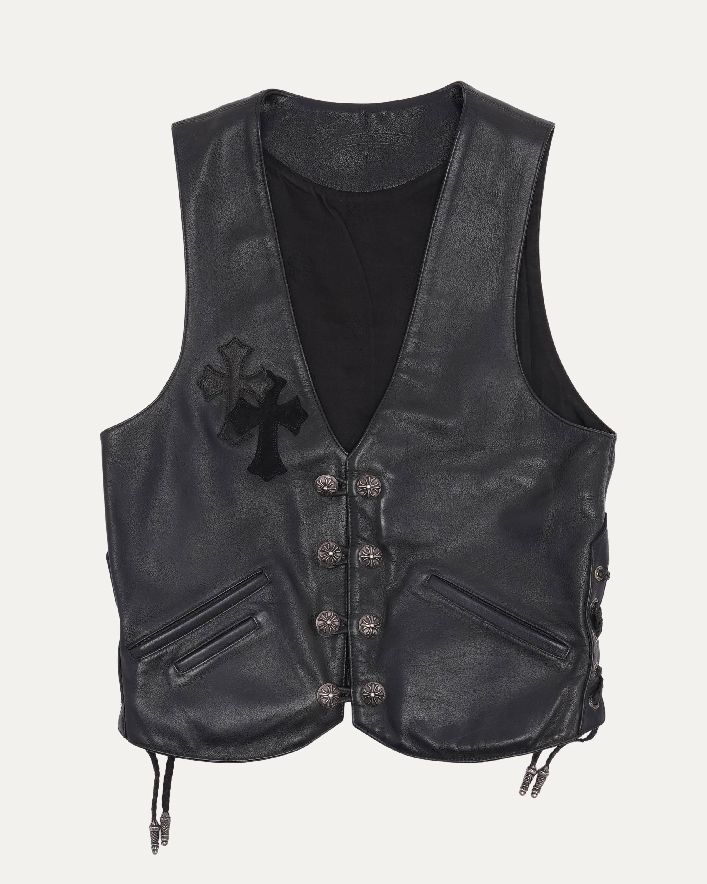 Chrome Hearts Cross Patch Leather Vest – Justin Reed