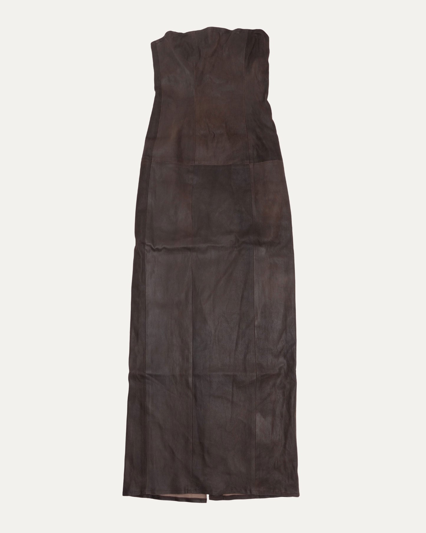 Stretch Leather Long Bustier Dress