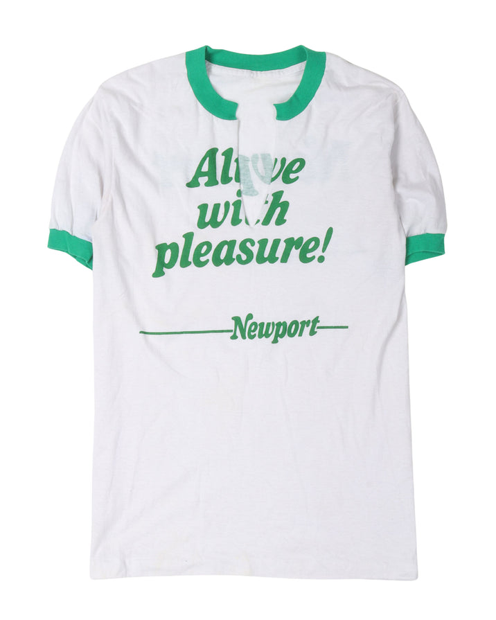 Ripped Newport Alive with Pleasure Ringer T-Shirt