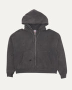 Distressed Zip Up Hoodie