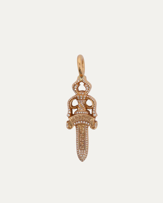 Gold Diamond Dagger Pendant