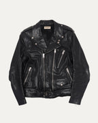 Leather Belted Double Rider Jacket