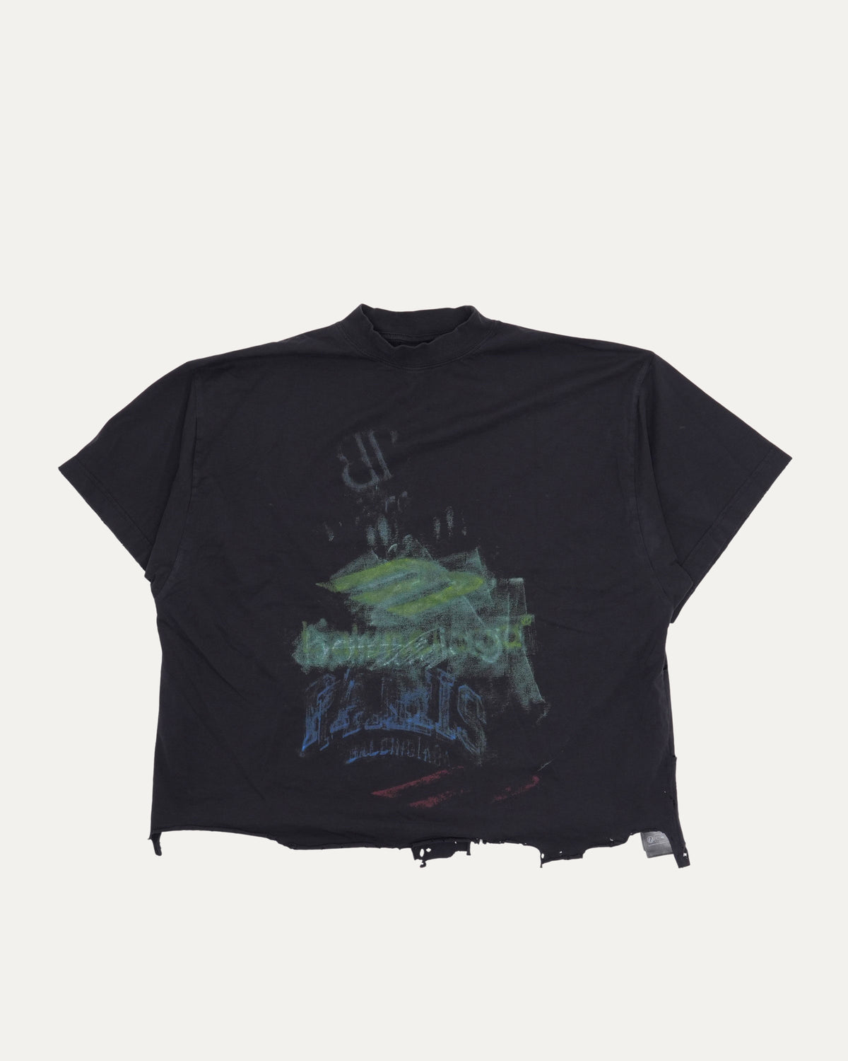 3B Logo Raw Hem T-Shirt