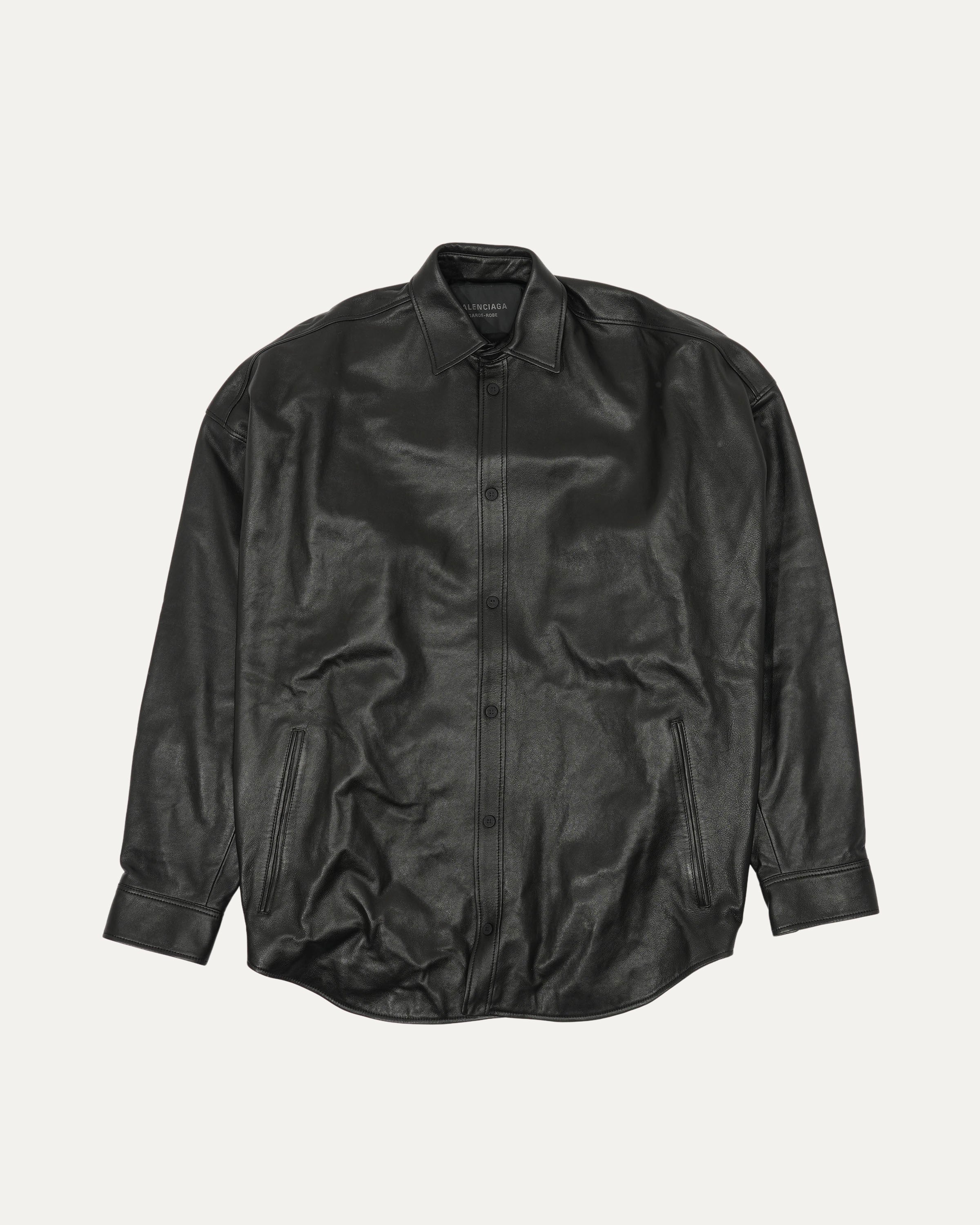 Oversized Leather Cocoon Shirt