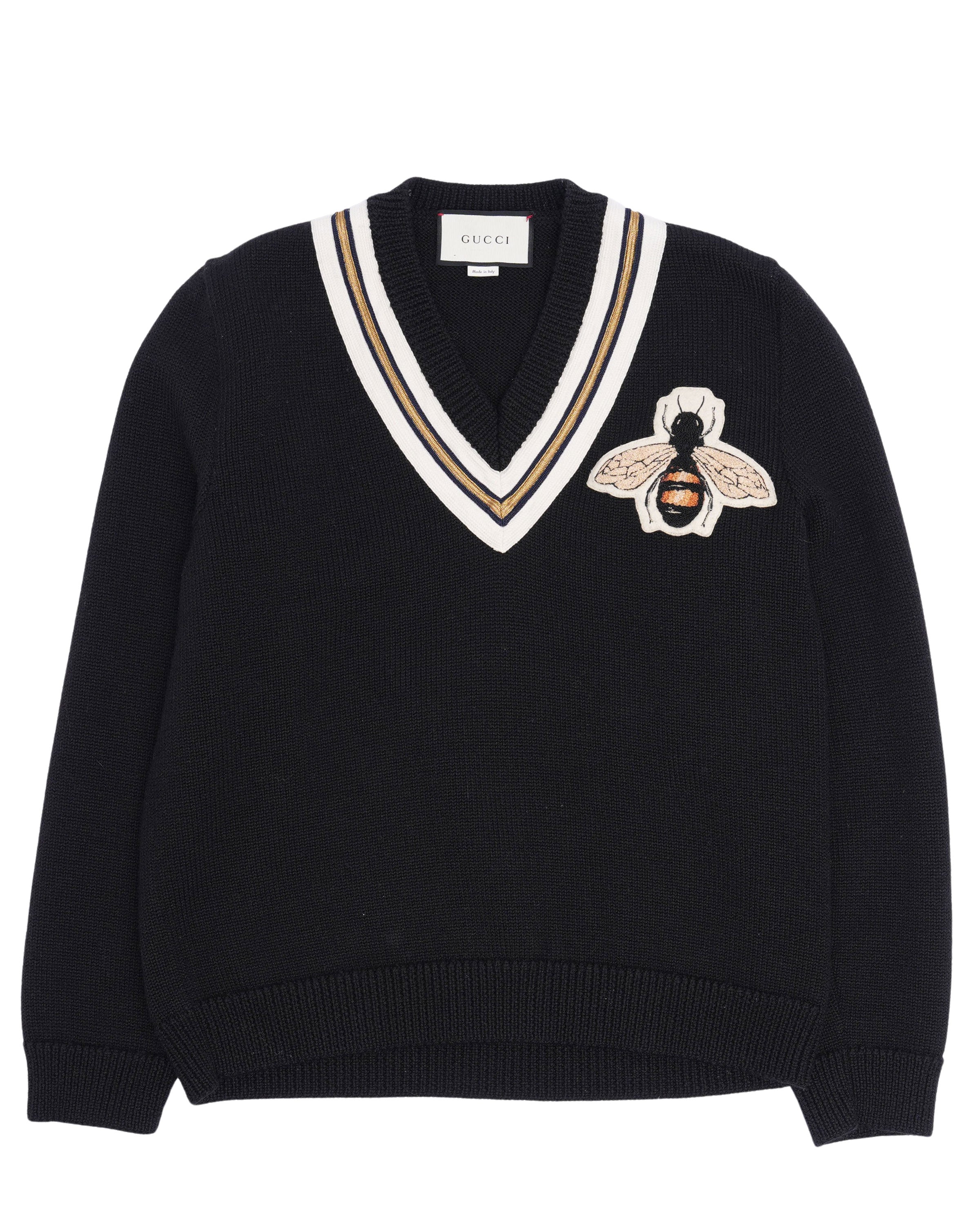 Bee Applique Wool Sweater