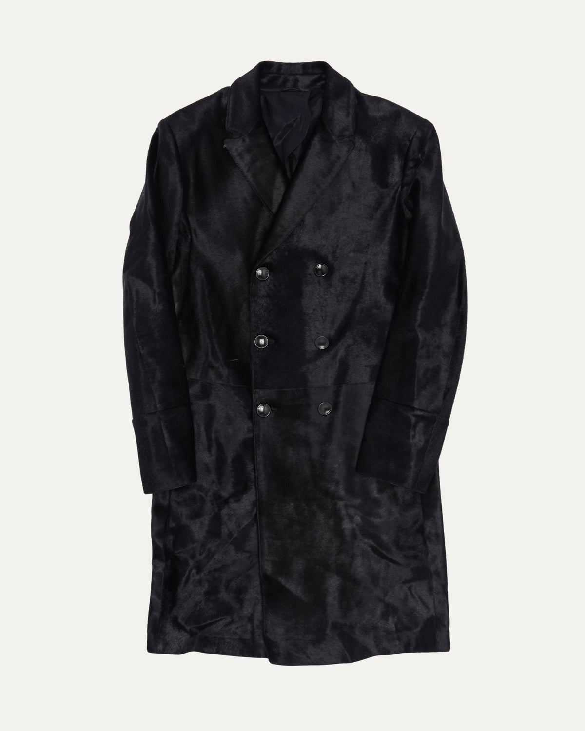 Double Breasted Pony Hair Coat
