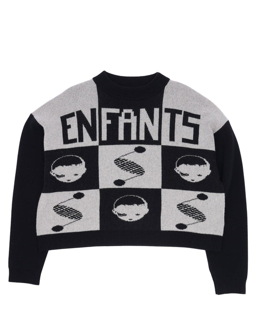 Wool-Cashmere Blend Check Sweater