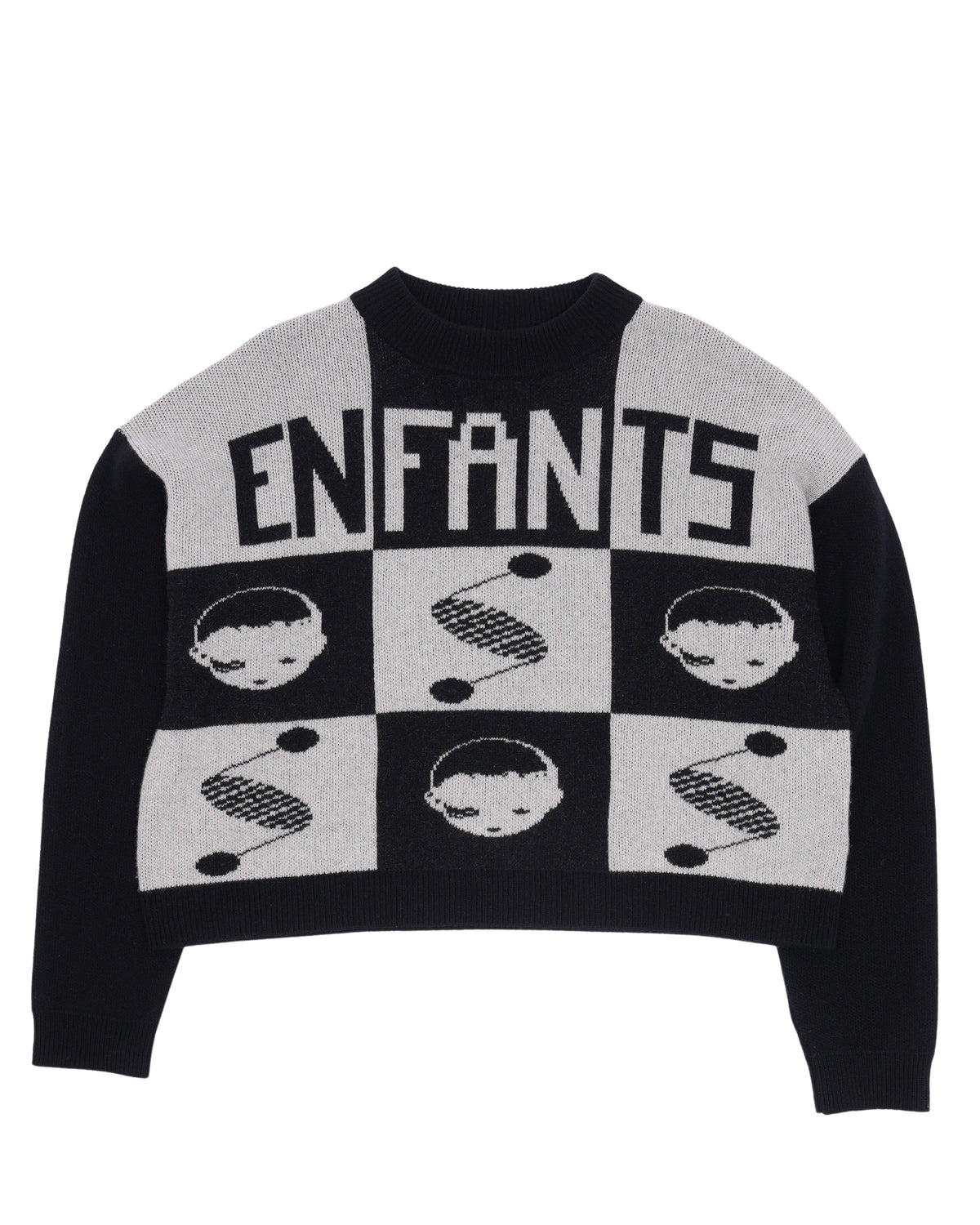 Wool-Cashmere Blend Check Sweater