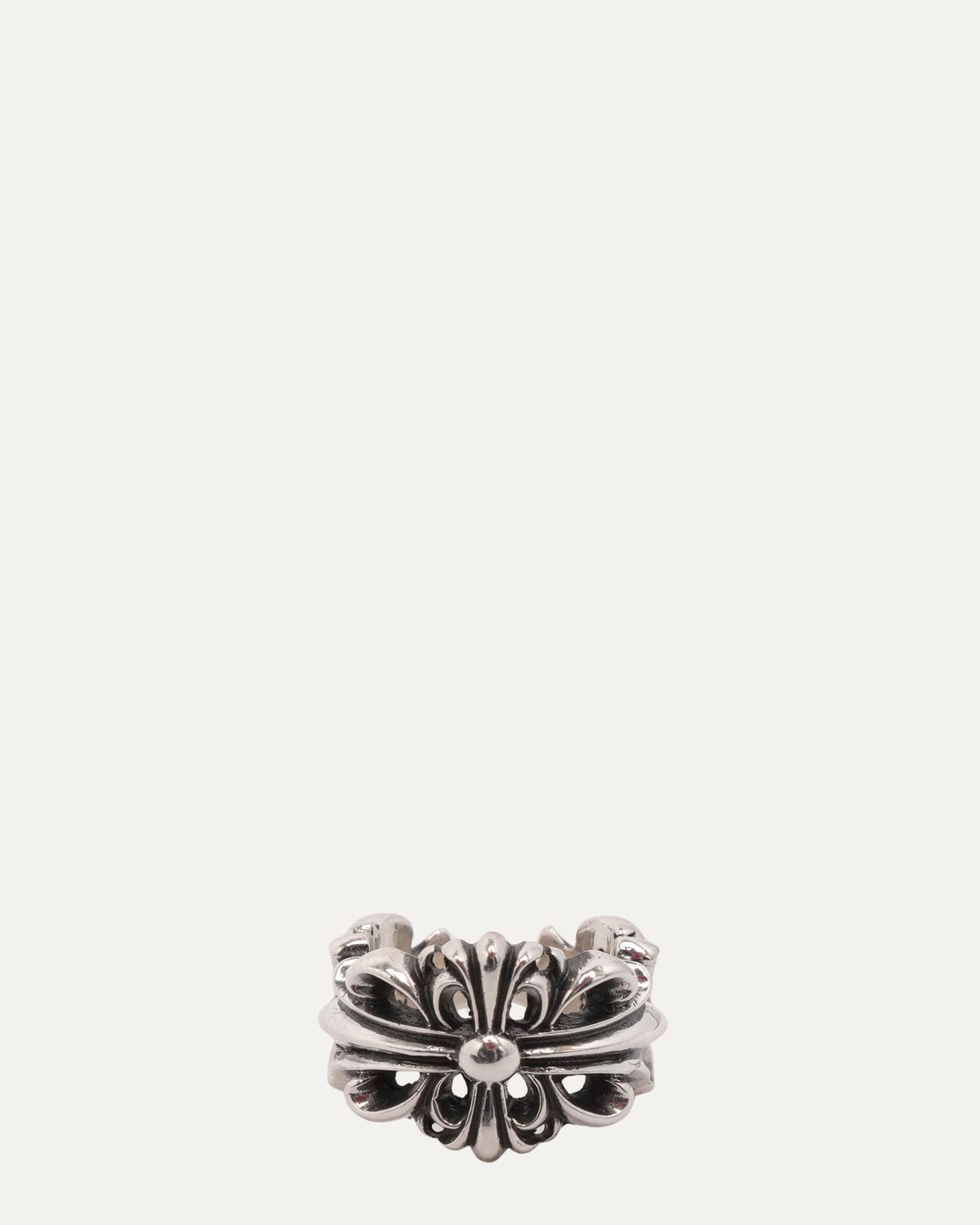 Double Floral Cross Ring