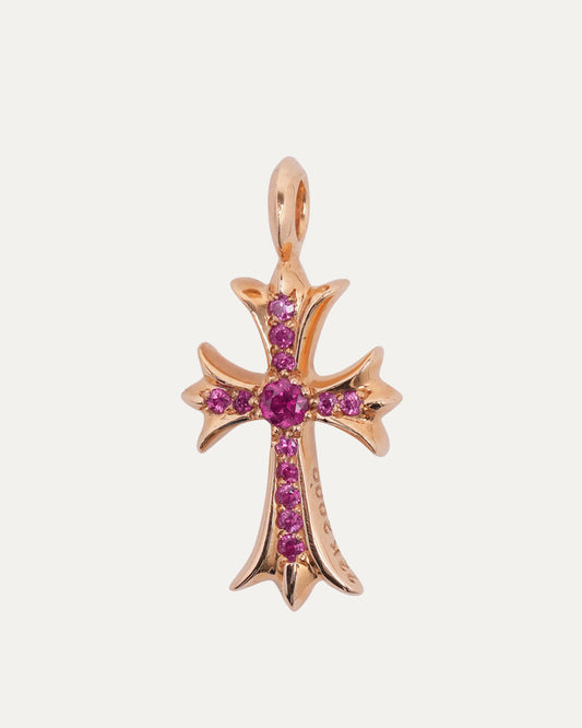 Pink Sapphire Gold Tiny Fat Pendant