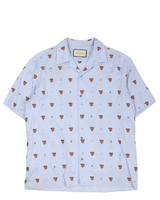 Tiger Monogram Button Shirt