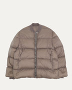 Suede Accented Puffer Bomber Jacket