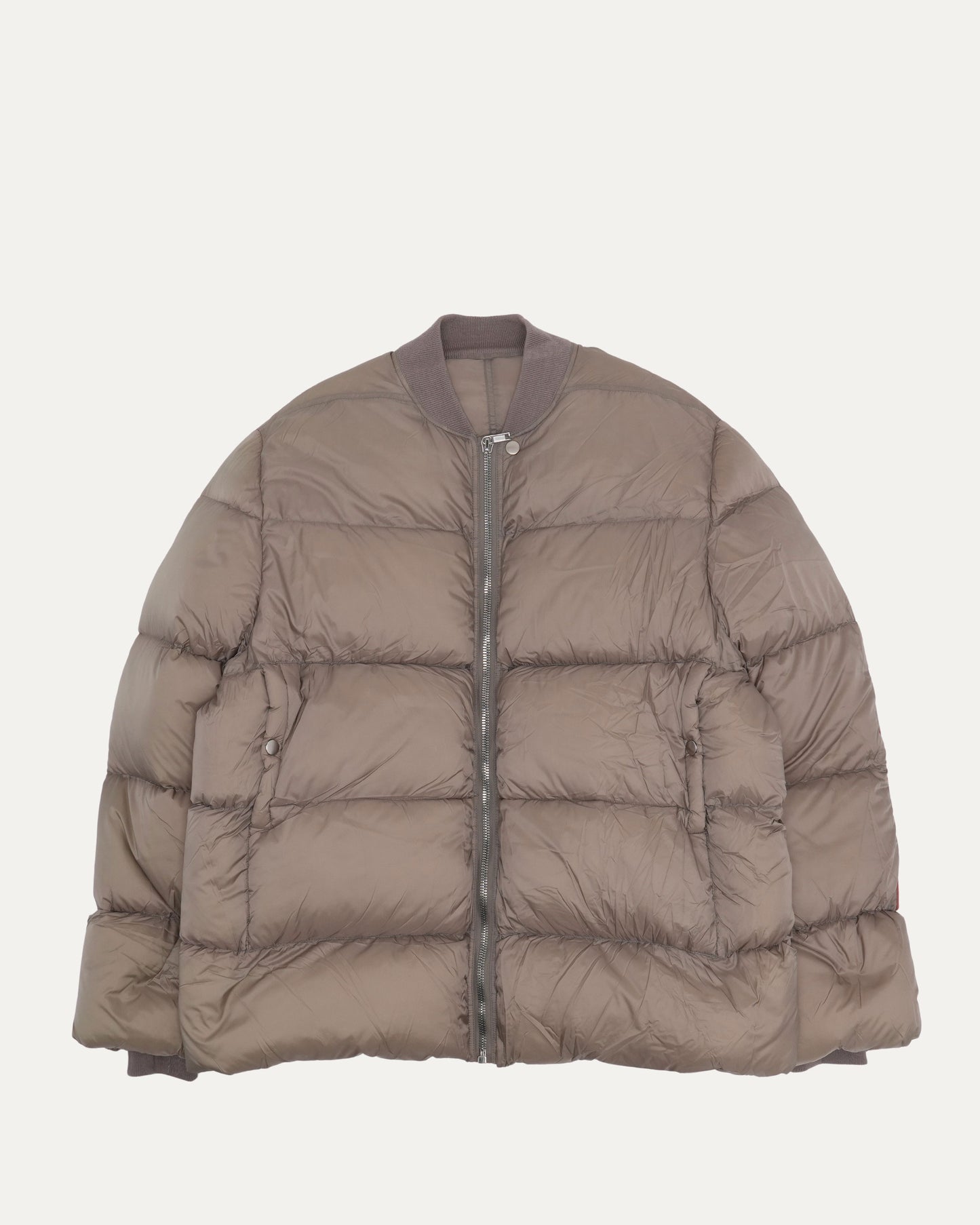 Suede Accented Puffer Bomber Jacket