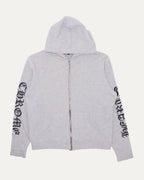 Embroidered Cashmere Zip Up Hoodie