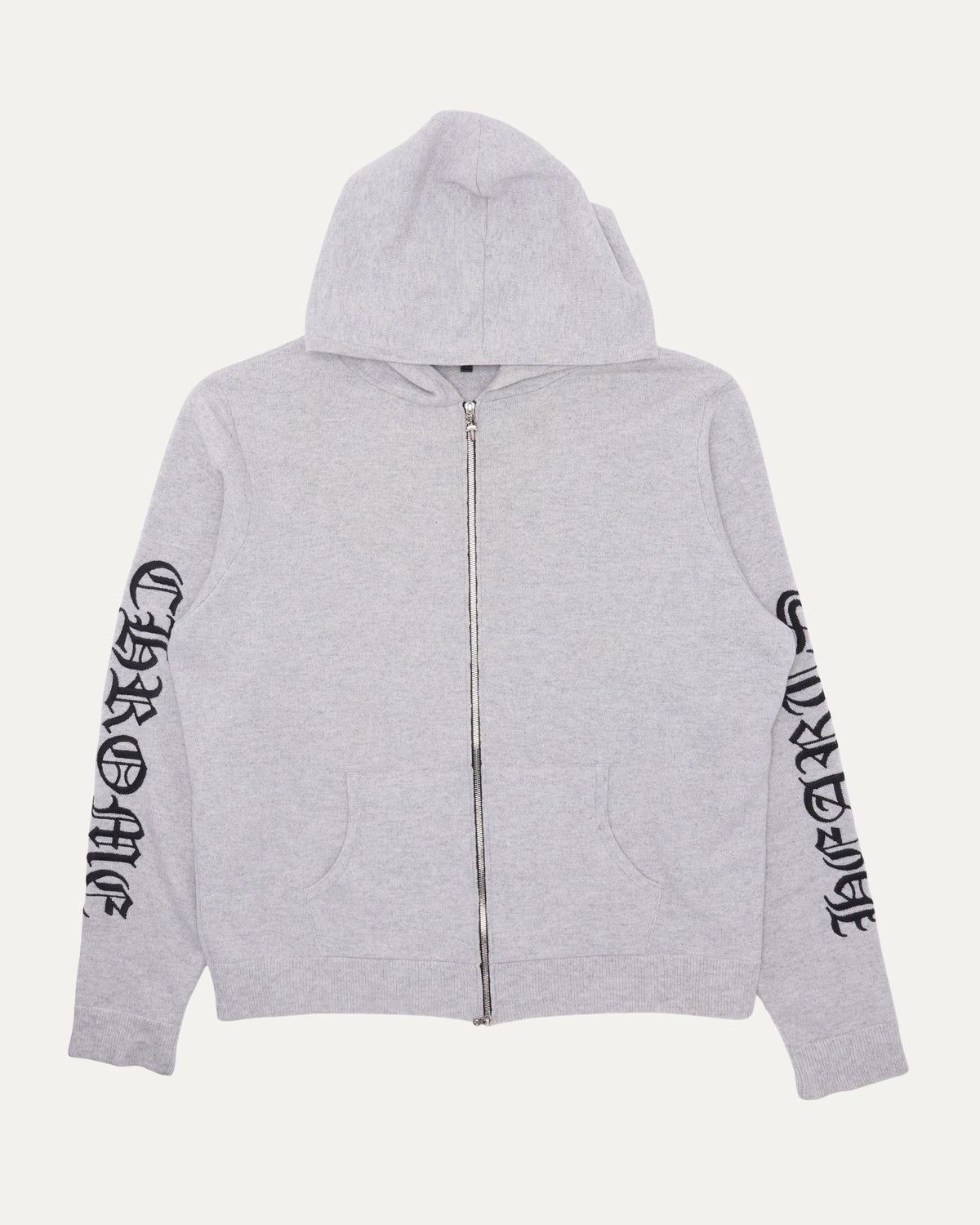 Embroidered Cashmere Zip Up Hoodie