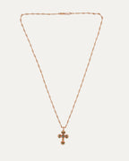 Gold Emerald Small Filigree Pendant on Twist Chain