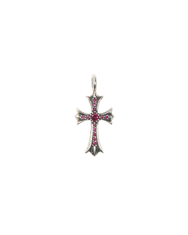 Pink Sapphire Cross Pendant
