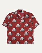 Wes Lang Silk Skull Print Short Sleeve Shirt