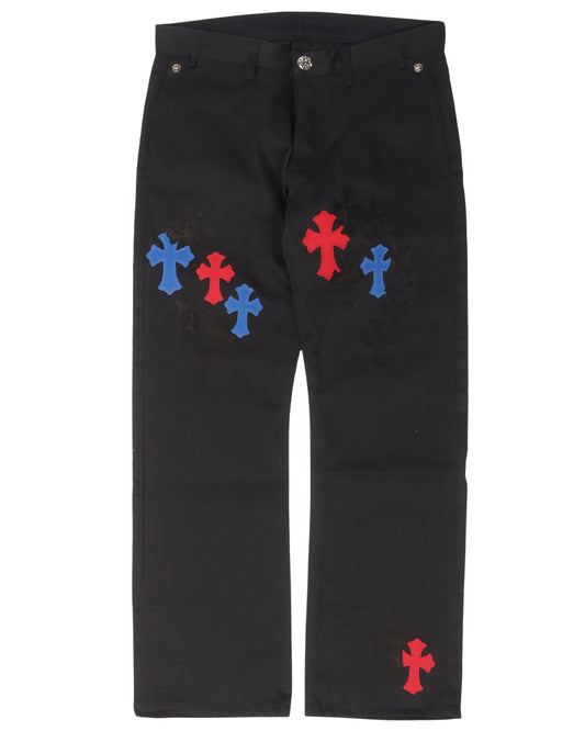Multicolor Cross Patch Chino Pants