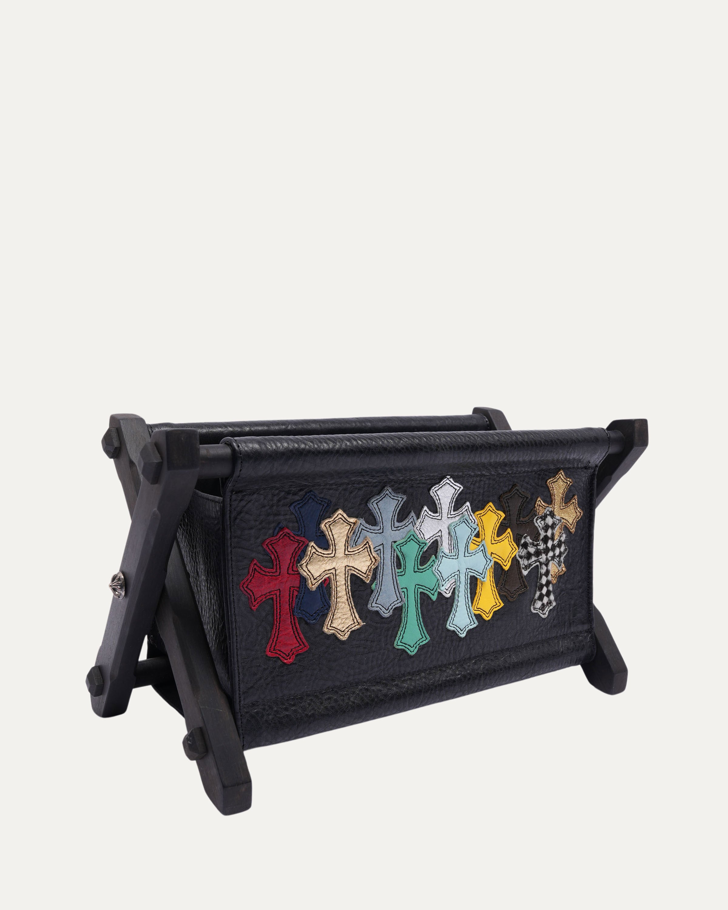 Leather Cross Patch Remote Control Holder