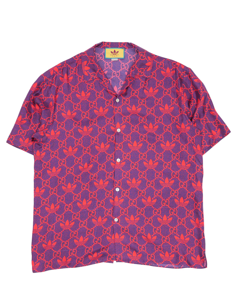 Gucci Adidas GG Silk Bowling Shirt