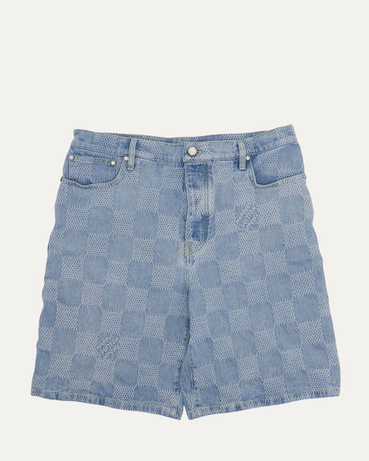 Damier 3D Light Denim Shorts