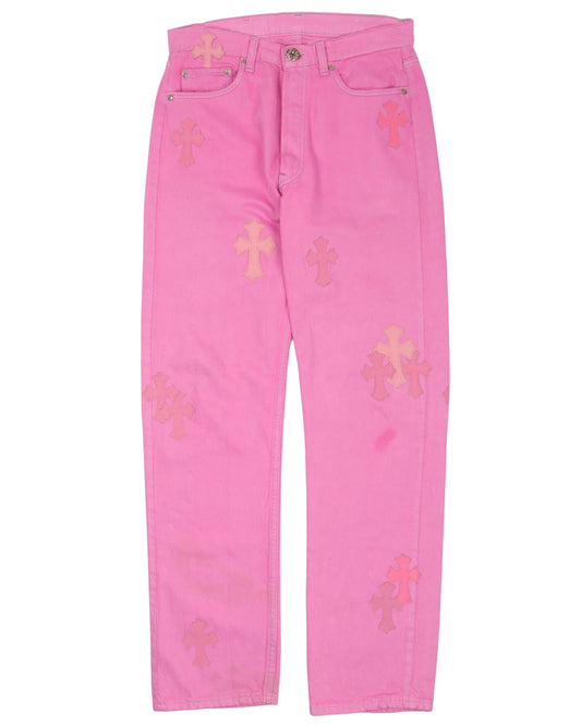 Sex Records Cross Patch Jeans