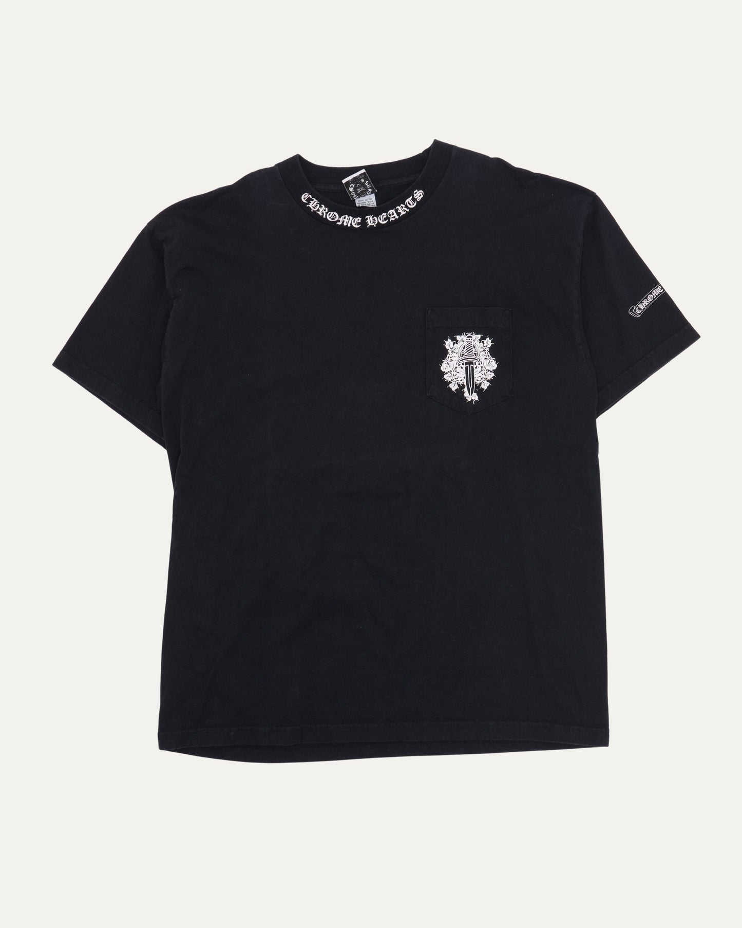 Vintage Vine Dagger Neck Logo Pocket T-Shirt