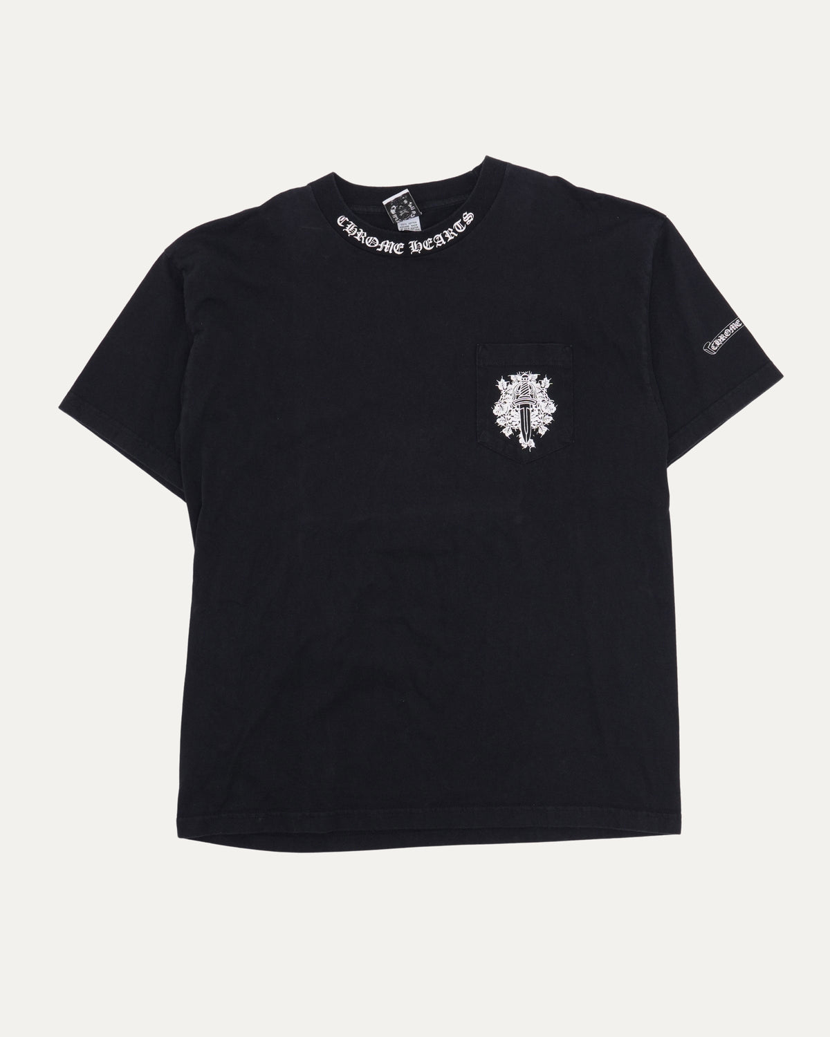 Vintage Vine Dagger Neck Logo Pocket T-Shirt