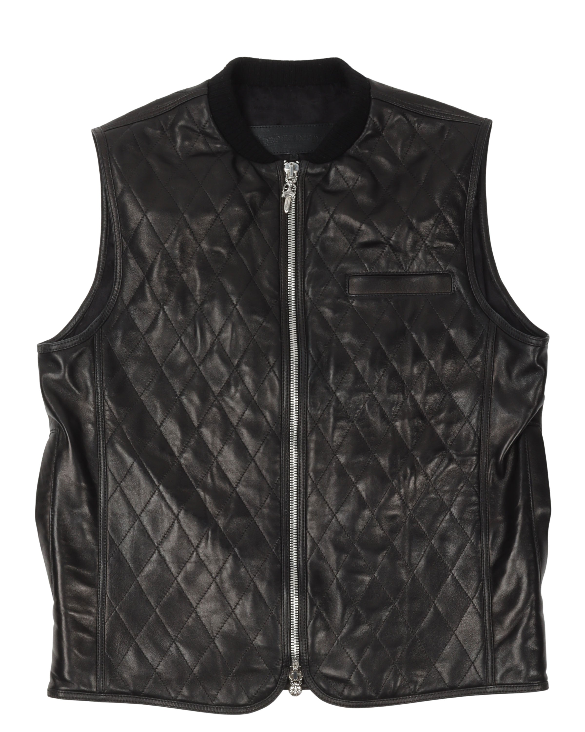 Chrome Hearts Leather Quilted Vest