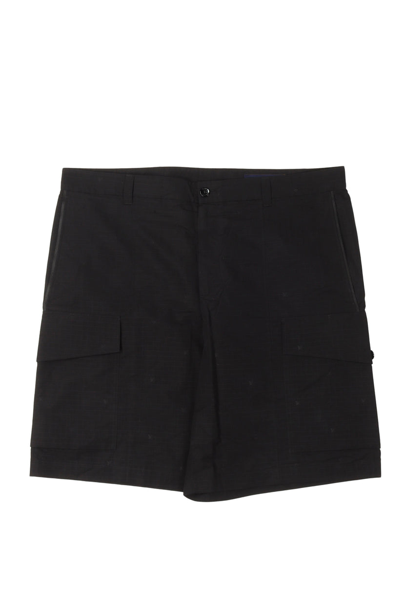 Grid Pattern Cargo Shorts