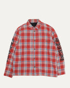 Spell Out Flannel Workn Shirt Jacket