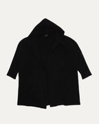 Pony Hair Cross Patch Hooded Cardigan