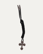 Filigree Cross on Braided Leather Necklace
