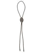 Oval Cross Braided Leather Bolo Tie