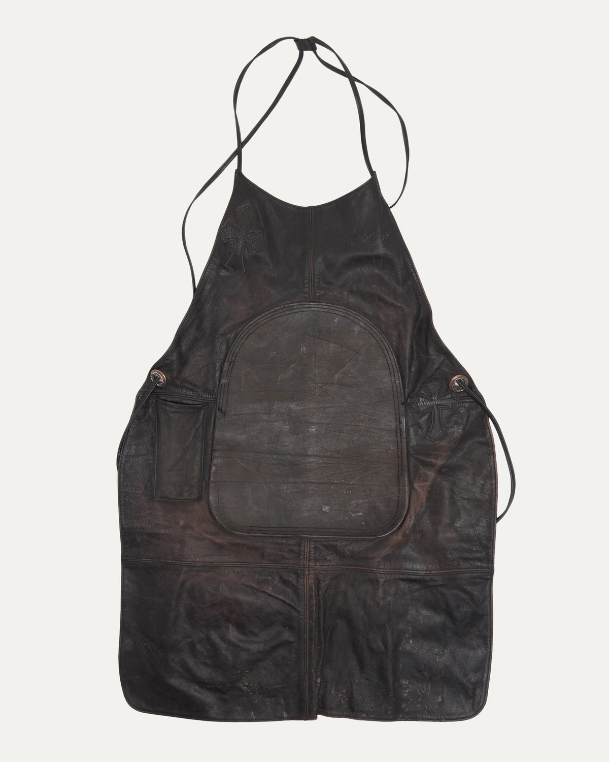 Vintage Cross Patch Leather Apron