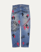 Stencil Cross Patch Levi's Jeans
