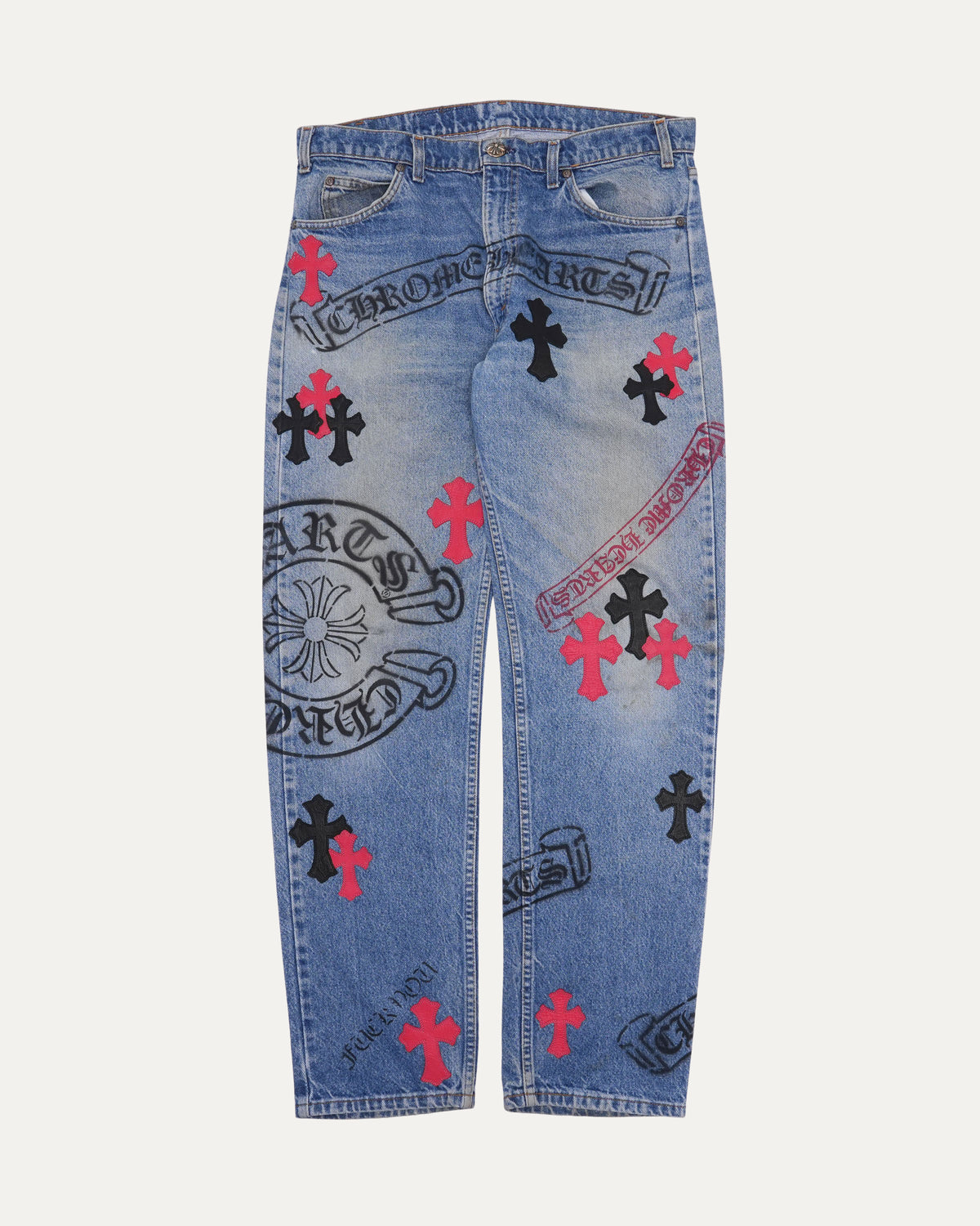 Stencil Cross Patch Levi's Jeans