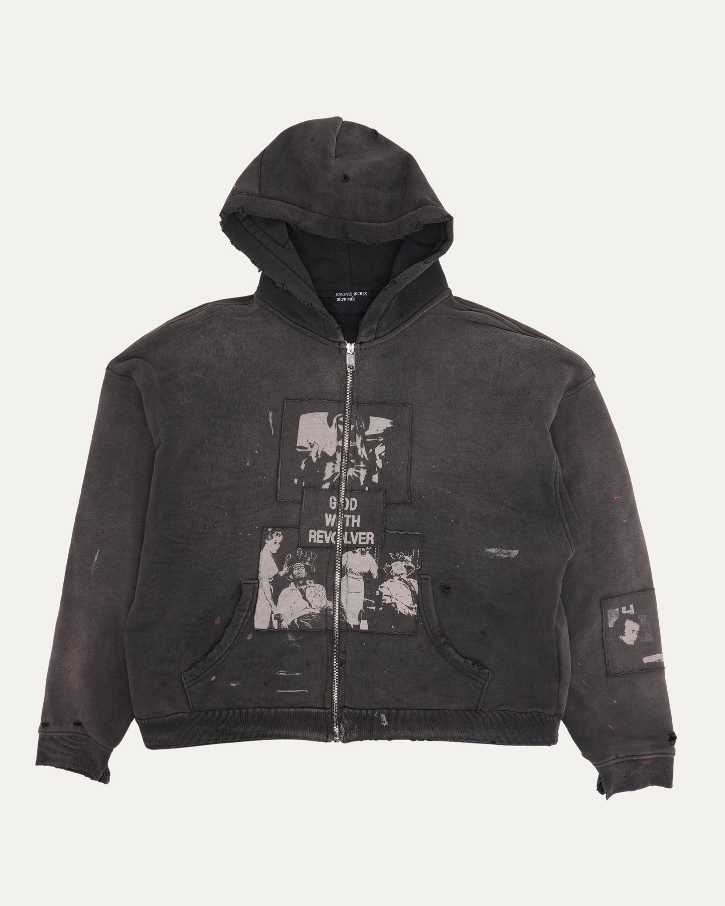 God With a Revolver Assemblage Zip Hoodie
