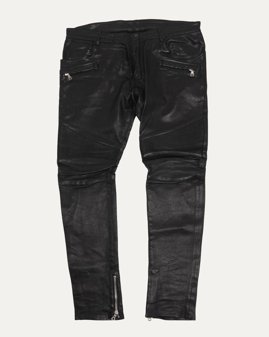 Leather Biker Jeans