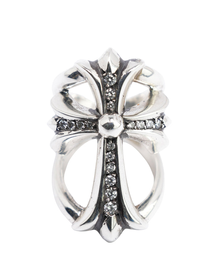 Diamond Infinity Cross Ring