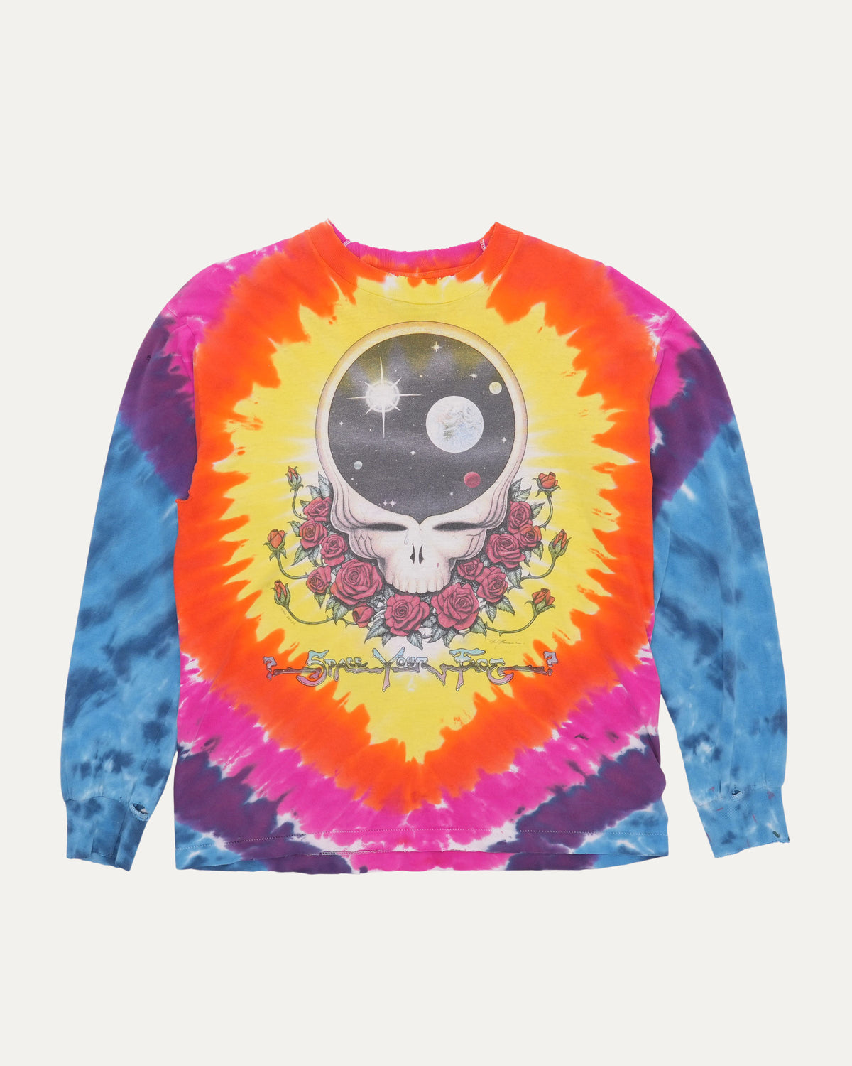 Tie Dye Grateful Dead "Space Your Face" Long Sleeve T-Shirt