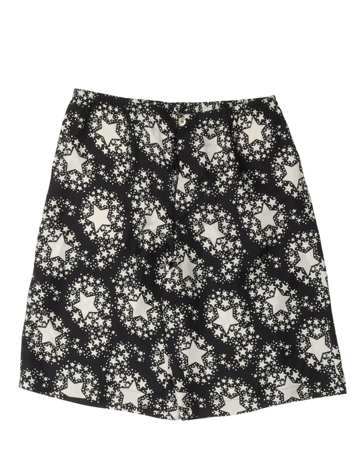 Silk Star Print Shorts