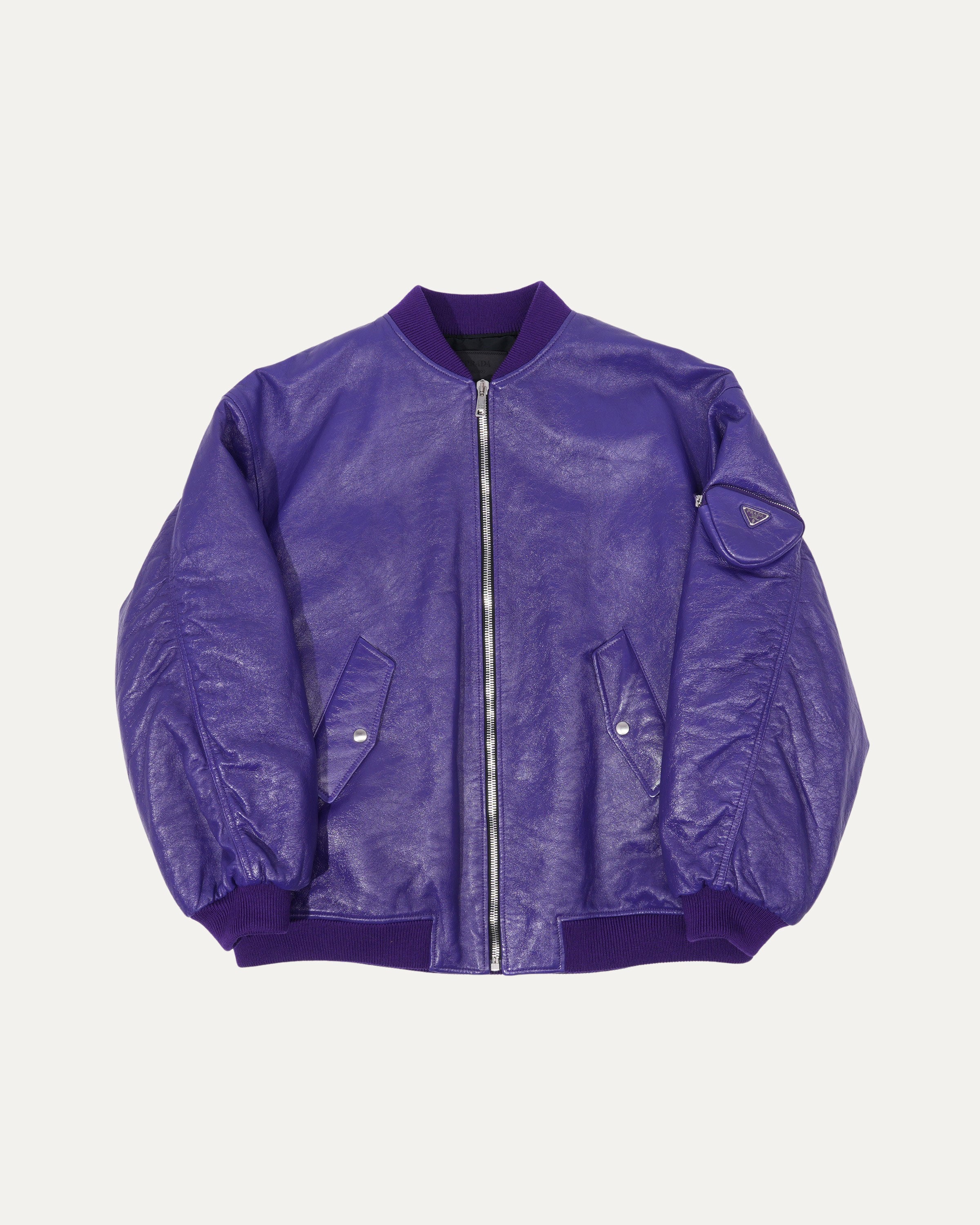 Oversized Pouch-Detail Bomber Jacket