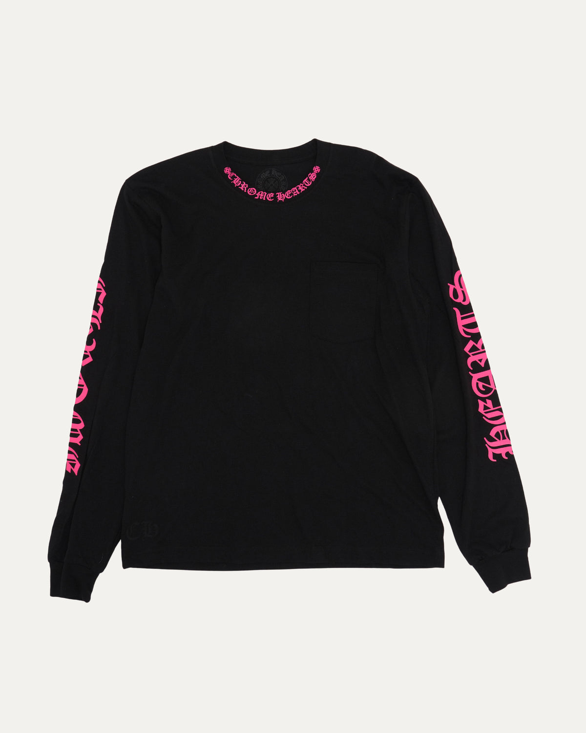 Neck Logo Long Sleeve Pocket T-Shirt